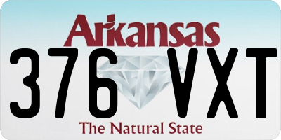 AR license plate 376VXT