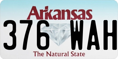 AR license plate 376WAH