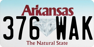AR license plate 376WAK