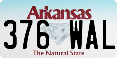 AR license plate 376WAL
