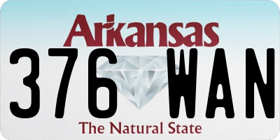 AR license plate 376WAN