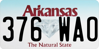 AR license plate 376WAO