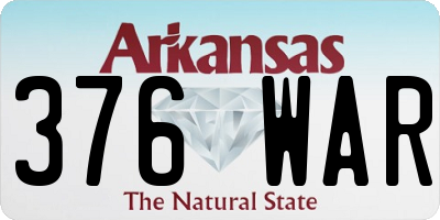 AR license plate 376WAR
