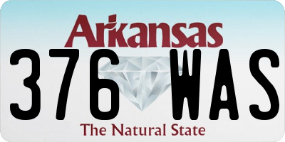 AR license plate 376WAS