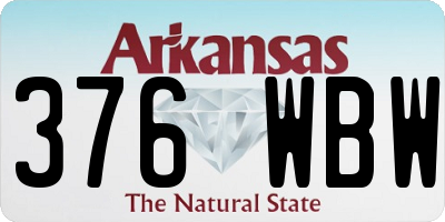 AR license plate 376WBW