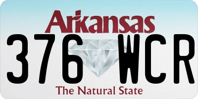 AR license plate 376WCR