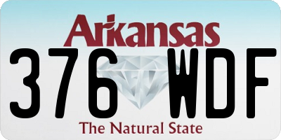 AR license plate 376WDF