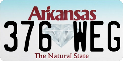 AR license plate 376WEG