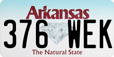 AR license plate 376WEK