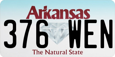 AR license plate 376WEN