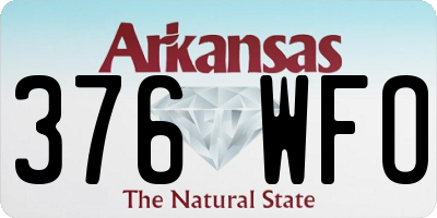 AR license plate 376WFO