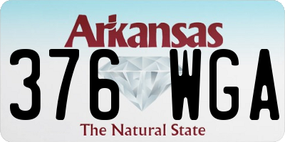 AR license plate 376WGA