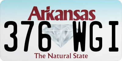 AR license plate 376WGI