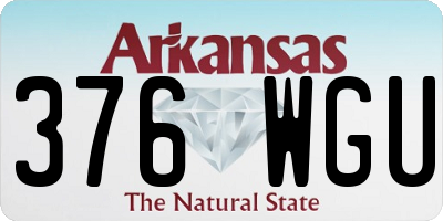 AR license plate 376WGU