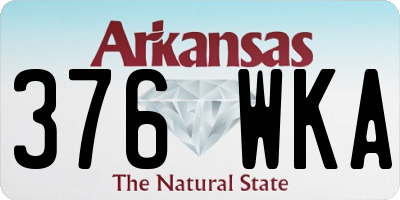 AR license plate 376WKA