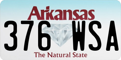 AR license plate 376WSA