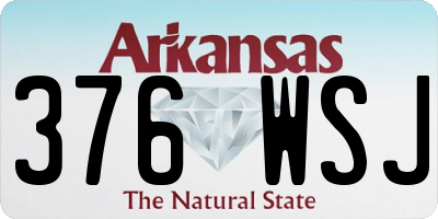AR license plate 376WSJ