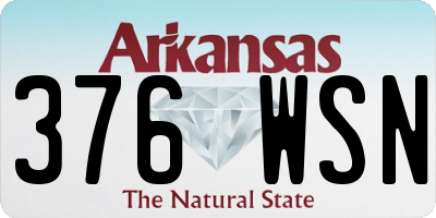 AR license plate 376WSN