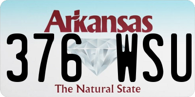 AR license plate 376WSU