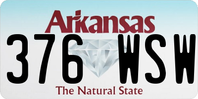 AR license plate 376WSW