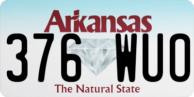 AR license plate 376WUO