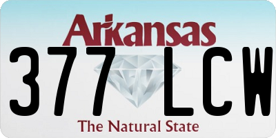 AR license plate 377LCW