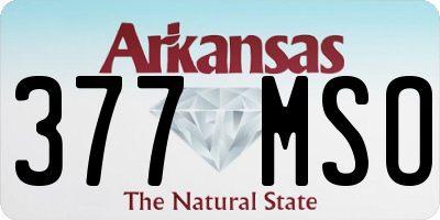 AR license plate 377MSO