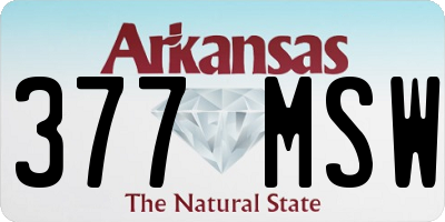 AR license plate 377MSW