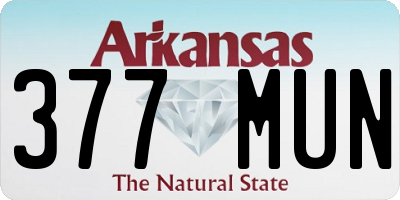 AR license plate 377MUN