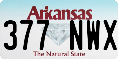 AR license plate 377NWX