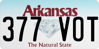 AR license plate 377VOT