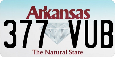 AR license plate 377VUB