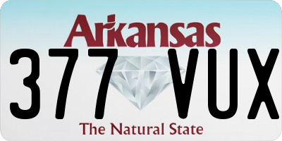 AR license plate 377VUX