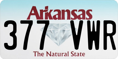 AR license plate 377VWR