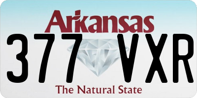 AR license plate 377VXR