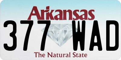 AR license plate 377WAD
