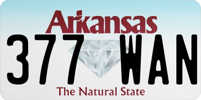 AR license plate 377WAN