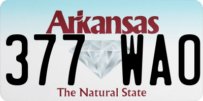 AR license plate 377WAO