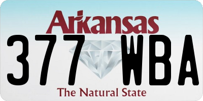 AR license plate 377WBA