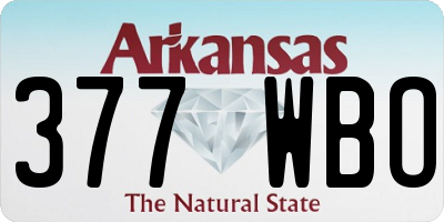 AR license plate 377WBO