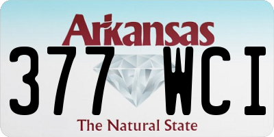 AR license plate 377WCI