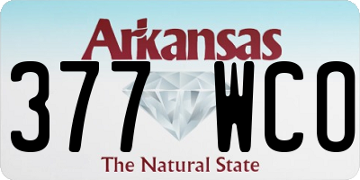 AR license plate 377WCO