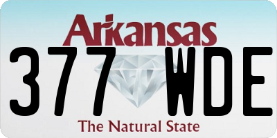 AR license plate 377WDE
