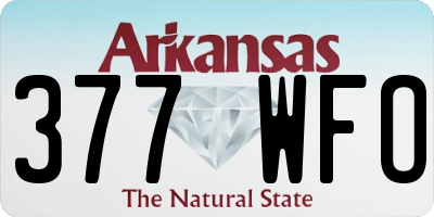 AR license plate 377WFO