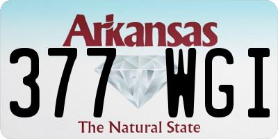 AR license plate 377WGI