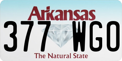 AR license plate 377WGO