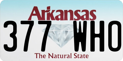 AR license plate 377WHO