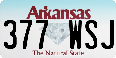 AR license plate 377WSJ