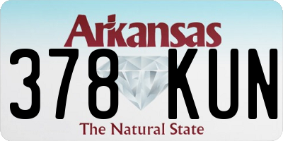 AR license plate 378KUN