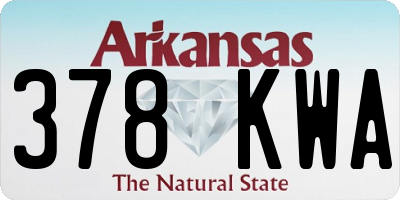 AR license plate 378KWA